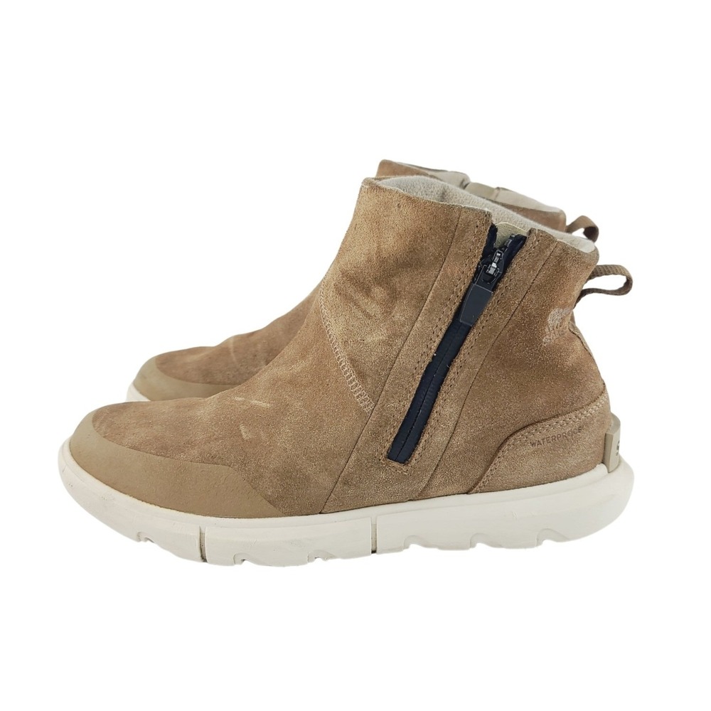 Sorel, Side Zipper Outdoor, Casual, Winter Ankle Boots, Women, Size 8, Brown Tan